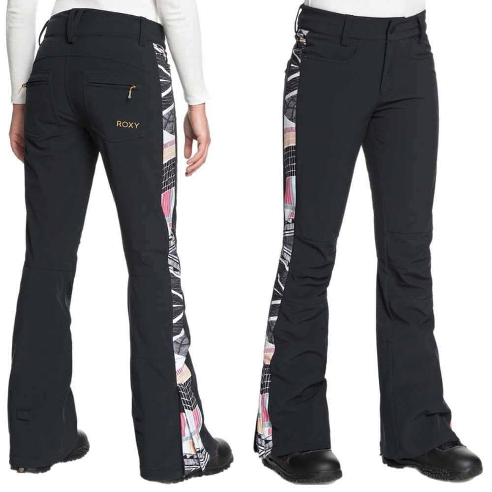 Roxy Creek Ski Snowboard Pants Women’s Small Black Geometric